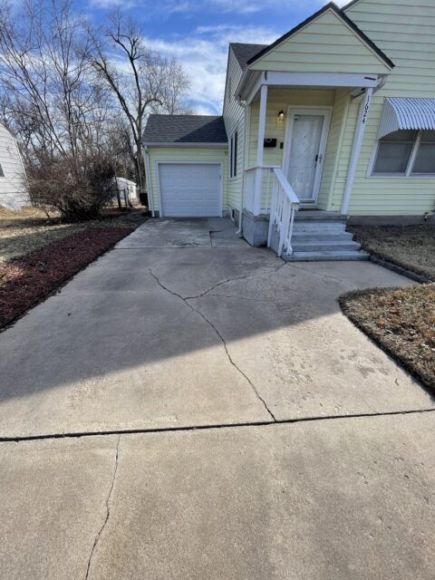 concrete driveway damage before replacement