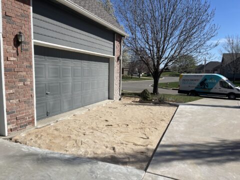prepping concrete driveway section replacement