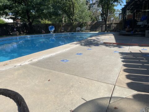 damaged concrete pool deck in need of repair located in wichita ks